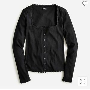 J.Crew Scoopneck lace-trim Henley